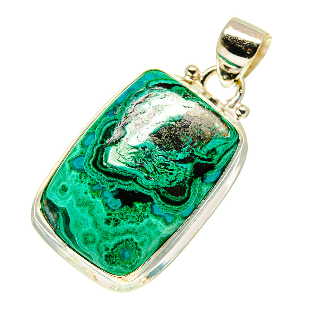 Malachite In Chrysocolla Pendants handcrafted by Anasilvercos - PD760289