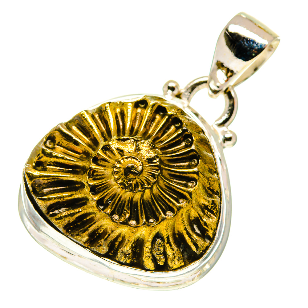Pyrite Fossil Pendants handcrafted by Anasilvercos - PD760309