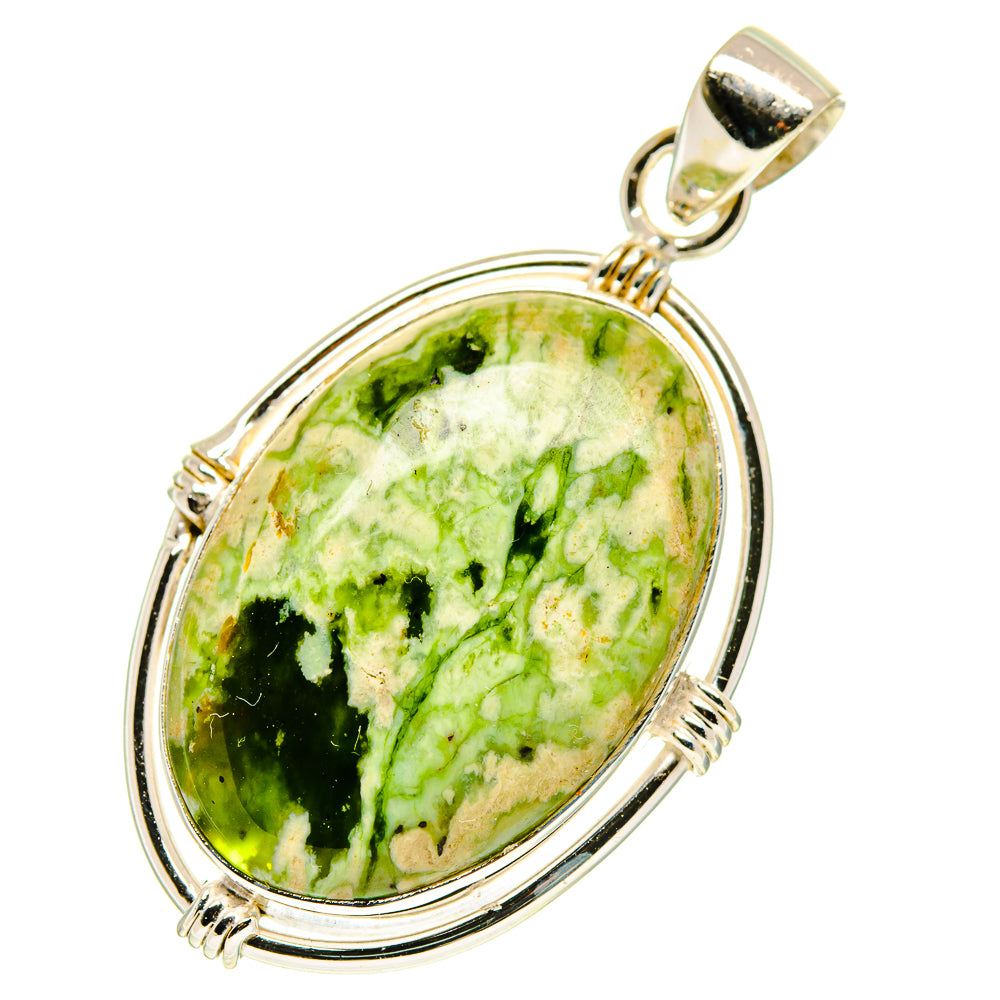 Australian Green Opal Pendants handcrafted by Anasilvercos - PD760345