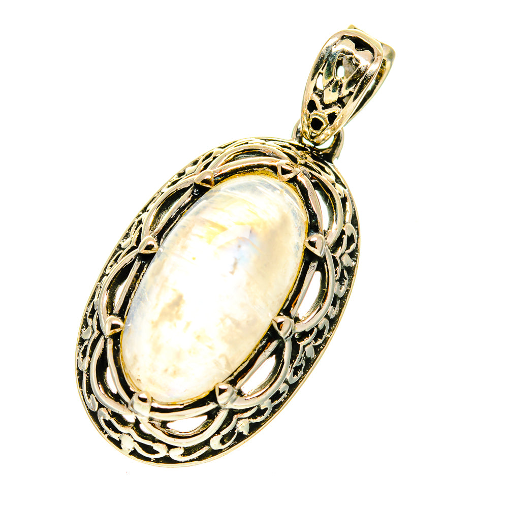 Rainbow Moonstone Pendants handcrafted by Anasilvercos - PD760358