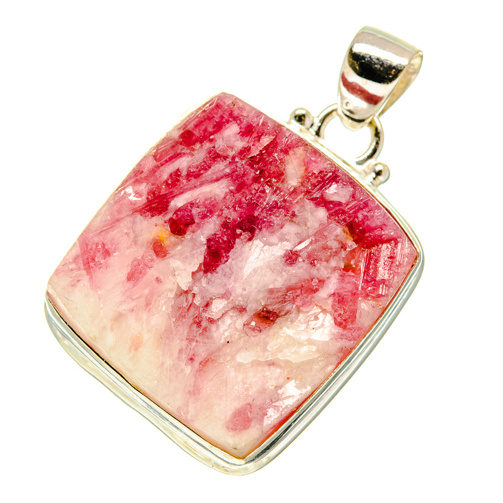 Pink Tourmaline In Quartz Pendants handcrafted by Anasilvercos - PD760414