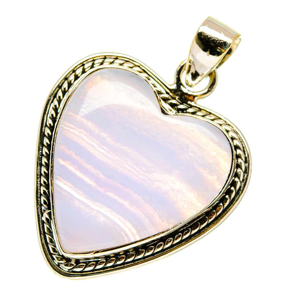Blue Lace Agate Pendants handcrafted by Anasilvercos - PD760421