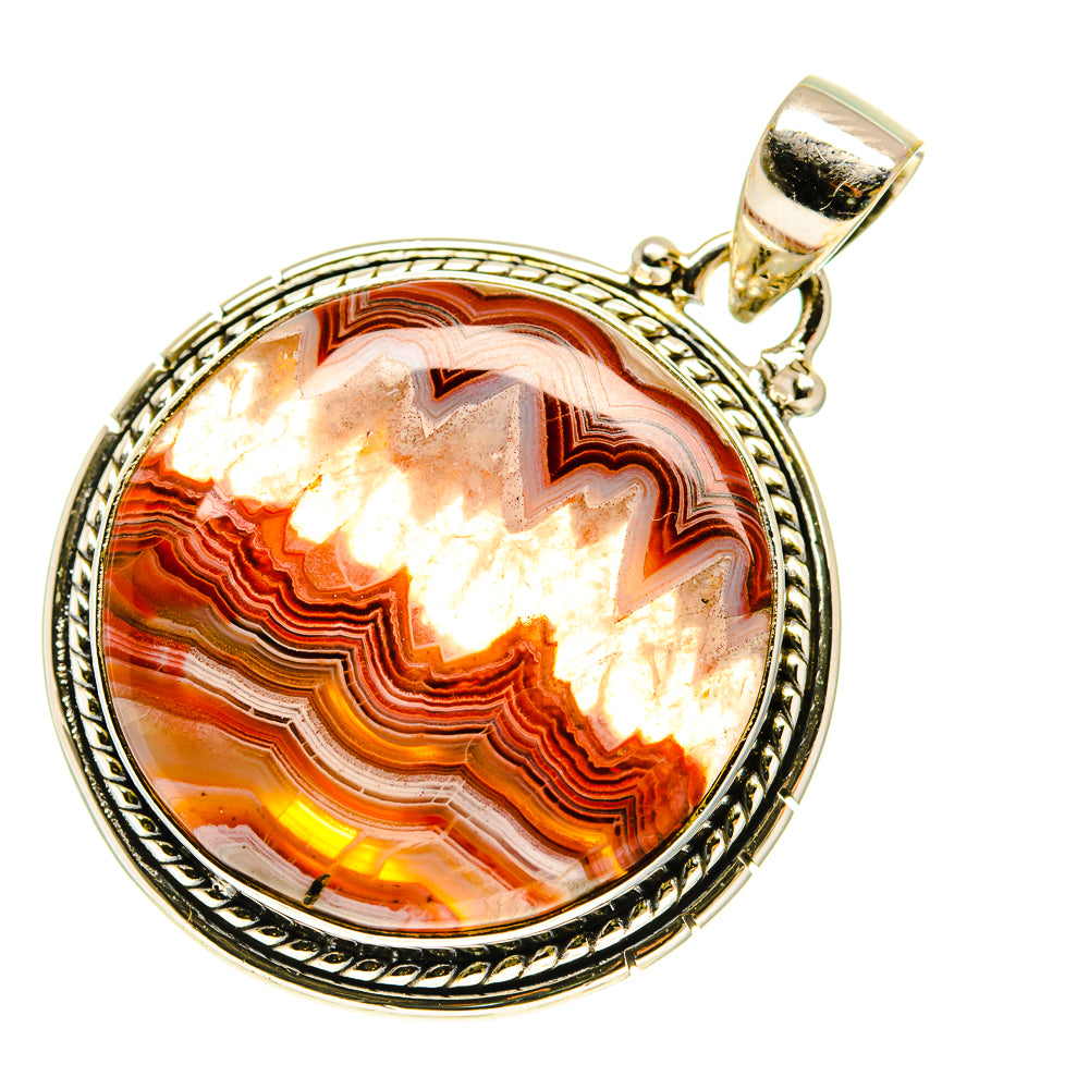Crazy Lace Agate Pendants handcrafted by Anasilvercos - PD760449