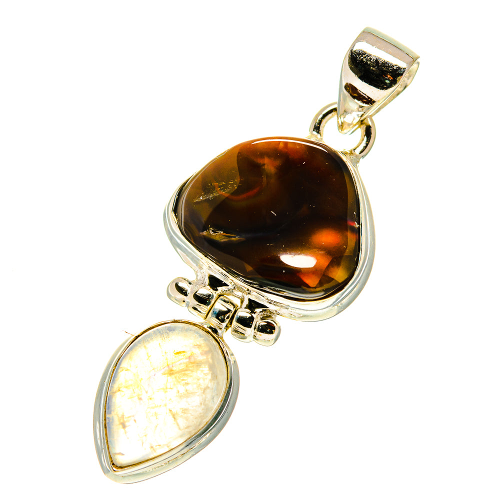 Mexican Fire Agate Pendants handcrafted by Anasilvercos - PD760455