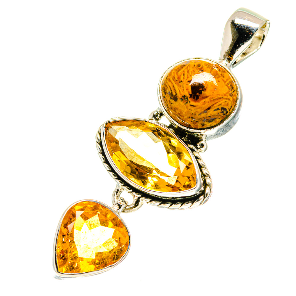 Palm Wood Jasper Pendants handcrafted by Anasilvercos - PD760480