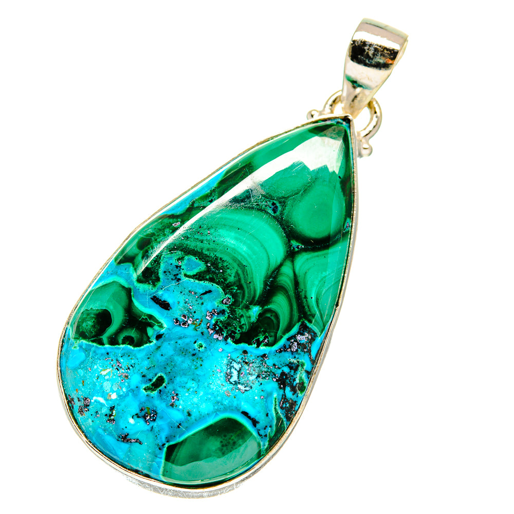 Malachite In Chrysocolla Pendants handcrafted by Anasilvercos - PD760497