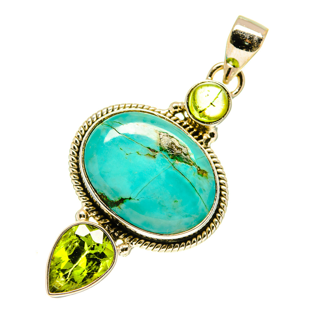 Tibetan Turquoise Pendants handcrafted by Anasilvercos - PD760554