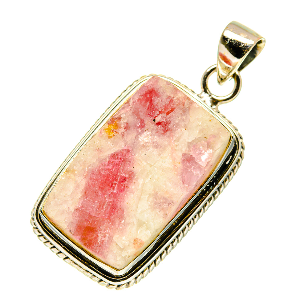 Pink Tourmaline In Quartz Pendants handcrafted by Anasilvercos - PD760562