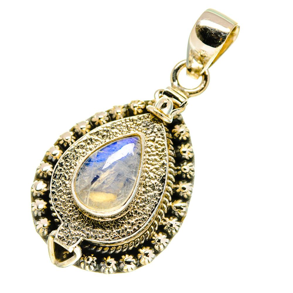 Rainbow Moonstone Pendants handcrafted by Anasilvercos - PD760624