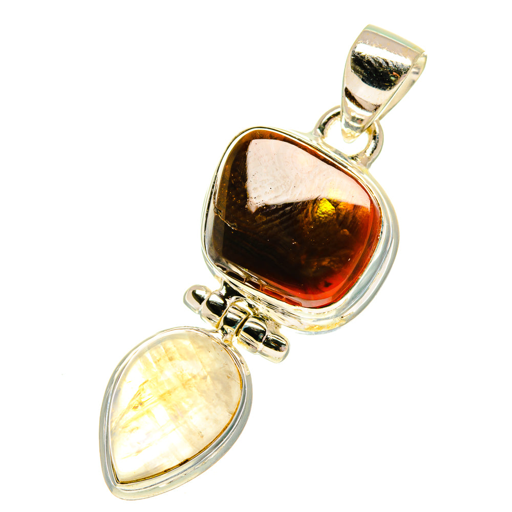Mexican Fire Agate Pendants handcrafted by Anasilvercos - PD760703