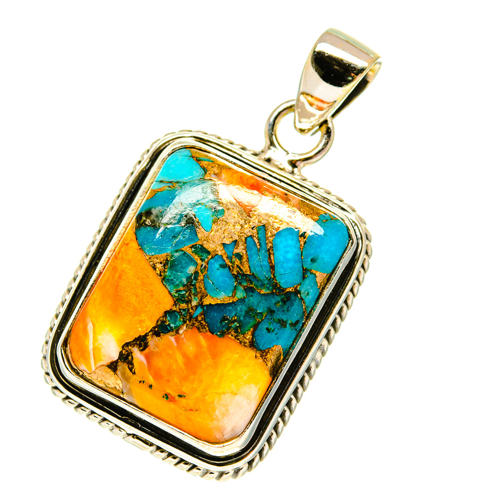 Blue Copper Composite Turquoise Pendants handcrafted by Anasilvercos - PD760718