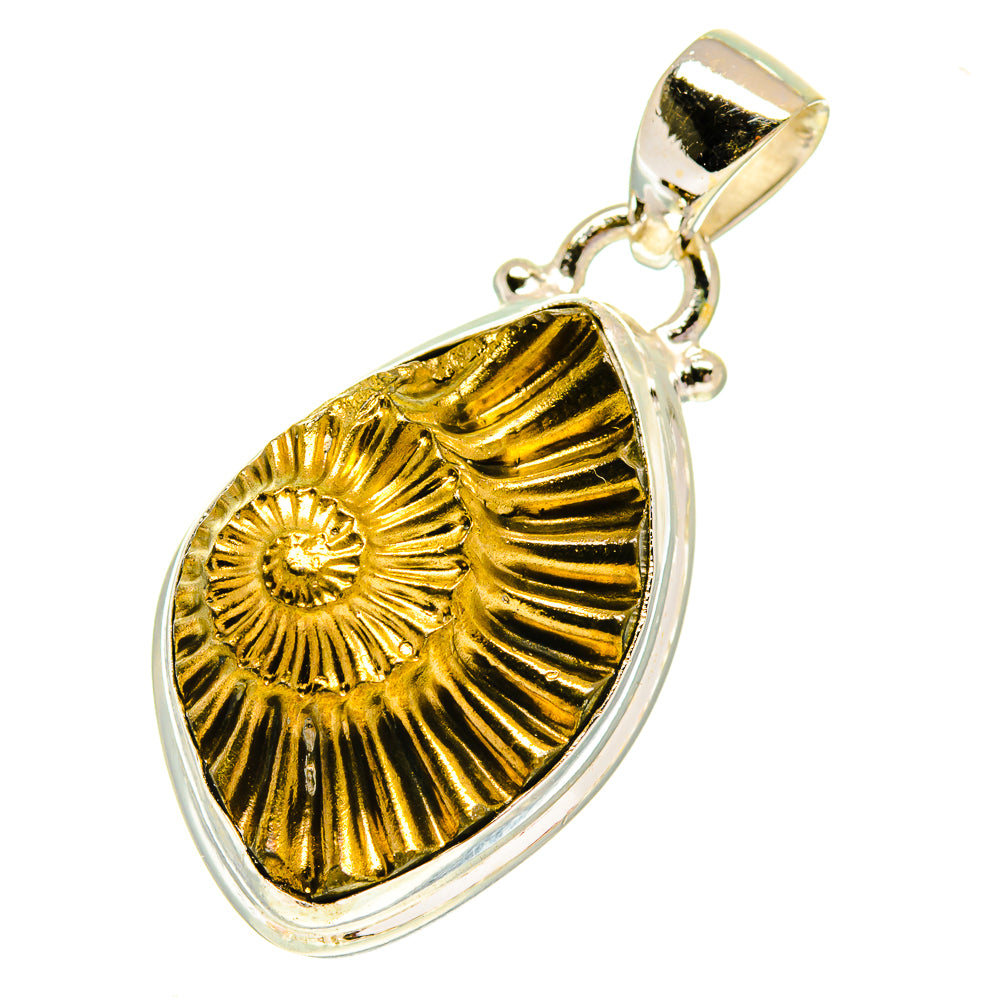 Pyrite Shell Pendants handcrafted by Anasilvercos - PD760745