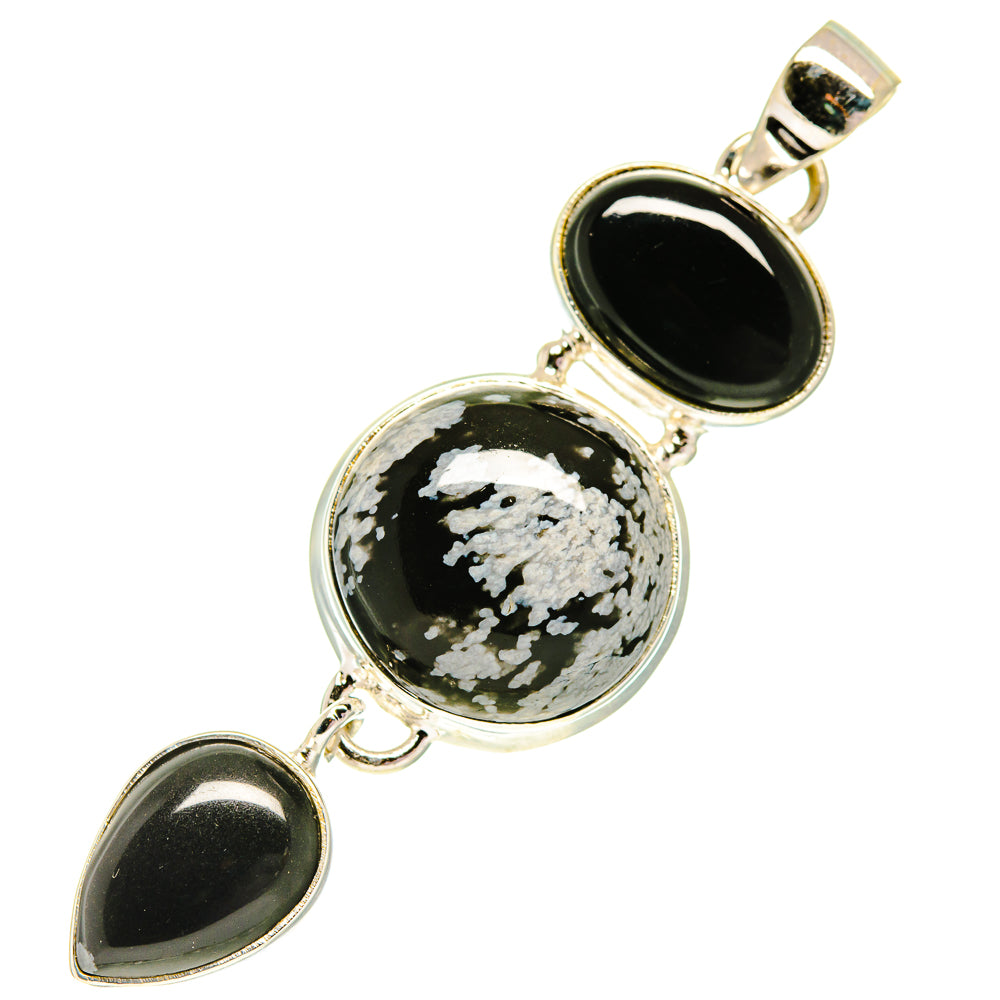 Snowflake Obsidian Pendants handcrafted by Anasilvercos - PD760789