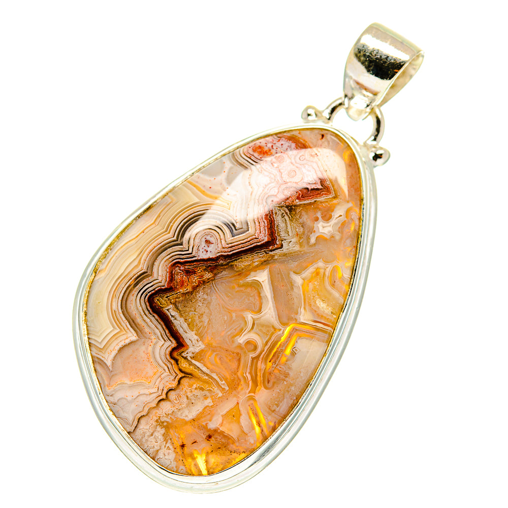 Laguna Lace Agate Pendants handcrafted by Anasilvercos - PD760825