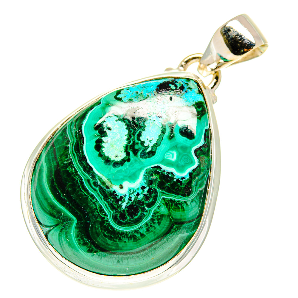 Malachite In Chrysocolla Pendants handcrafted by Anasilvercos - PD760830