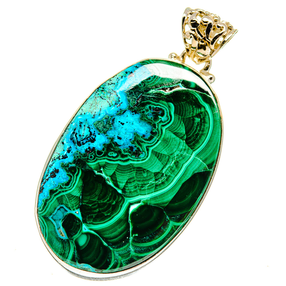 Malachite In Chrysocolla Pendants handcrafted by Anasilvercos - PD760863