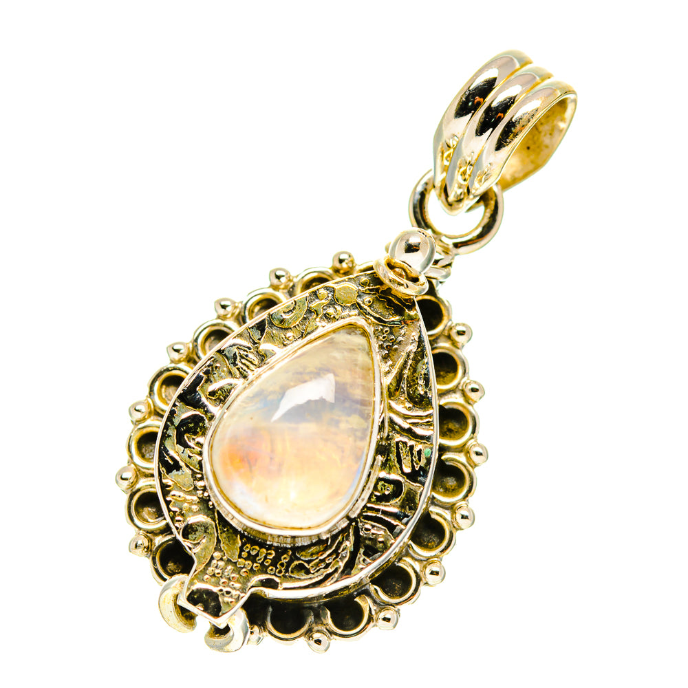 Rainbow Moonstone Pendants handcrafted by Anasilvercos - PD760913