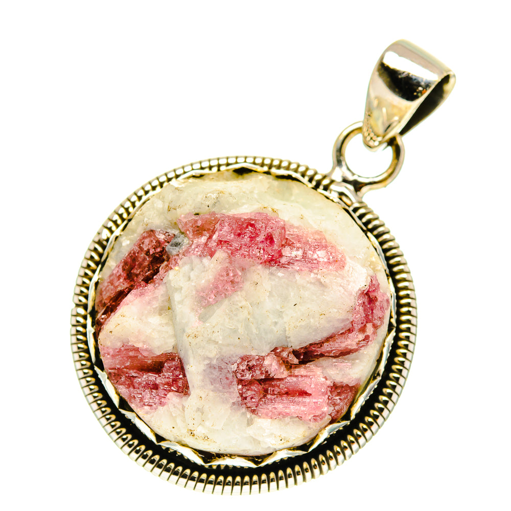 Pink Tourmaline In Quartz Pendants handcrafted by Anasilvercos - PD760916