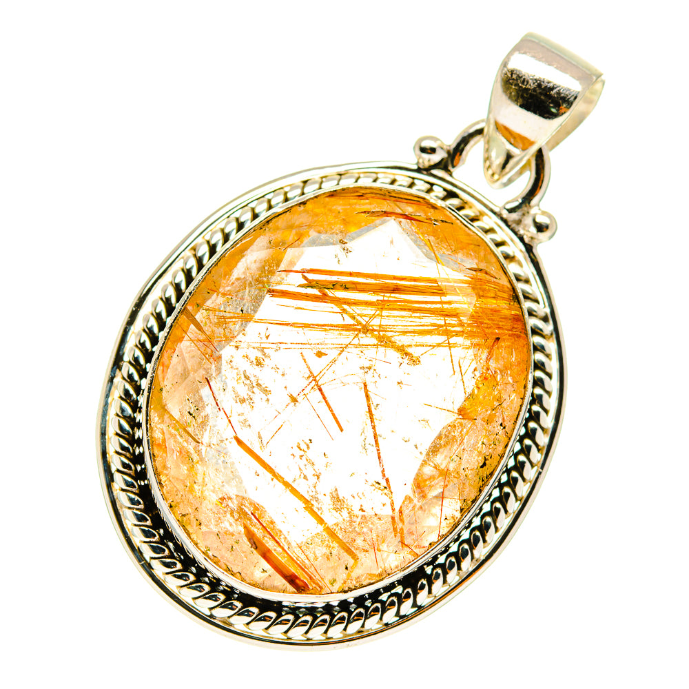 Rutilated Quartz Pendants handcrafted by Anasilvercos - PD760917