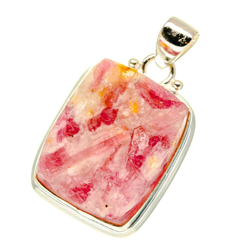 Pink Tourmaline In Quartz Pendants handcrafted by Anasilvercos - PD760919