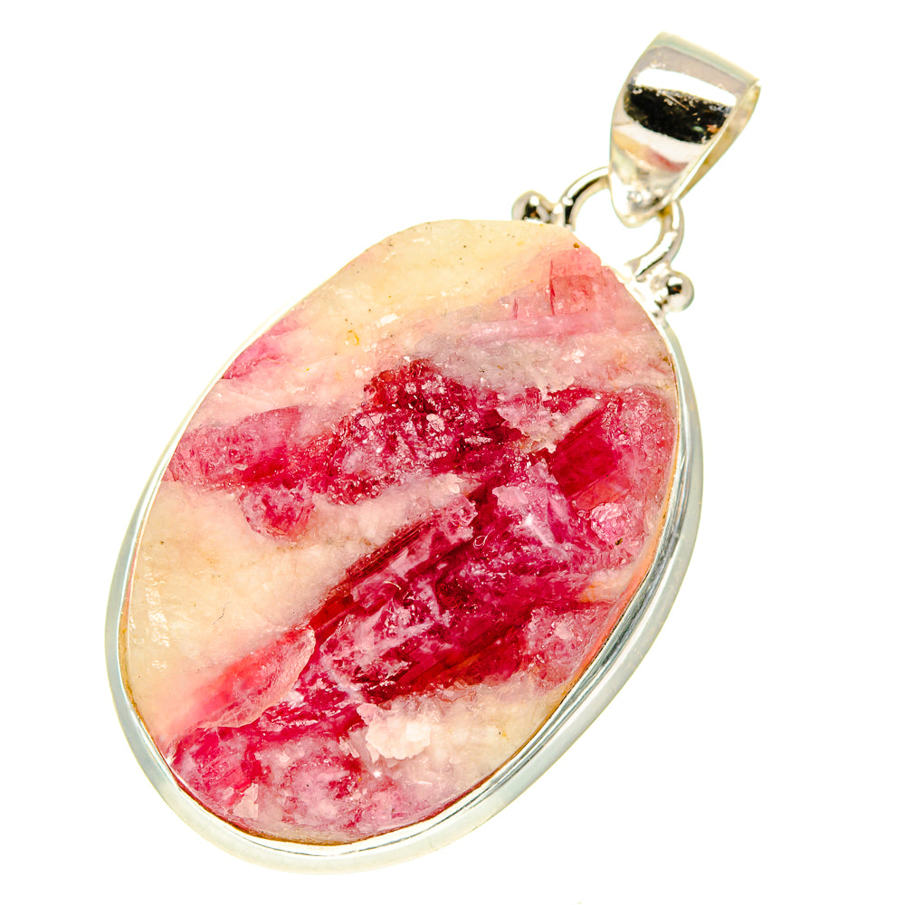 Pink Tourmaline In Quartz Pendants handcrafted by Anasilvercos - PD760921