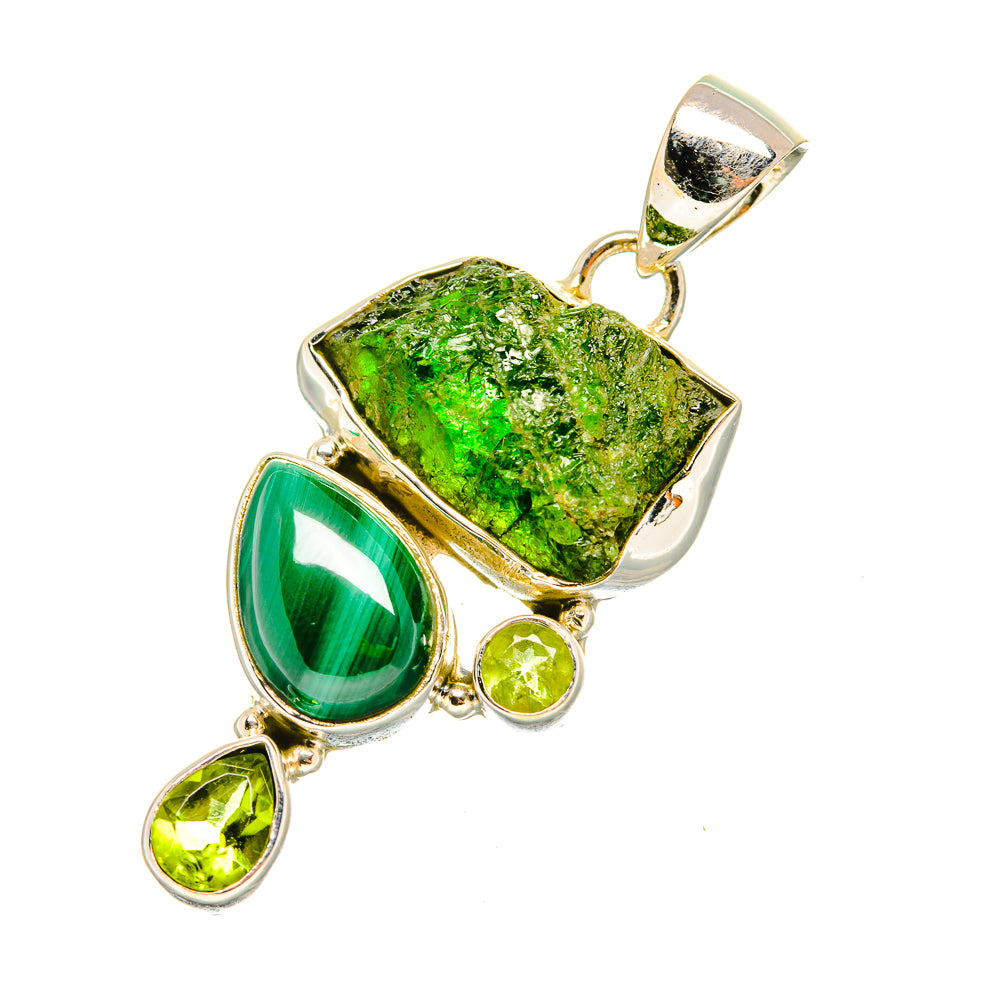 Chrome Diopside Pendants handcrafted by Anasilvercos - PD7611