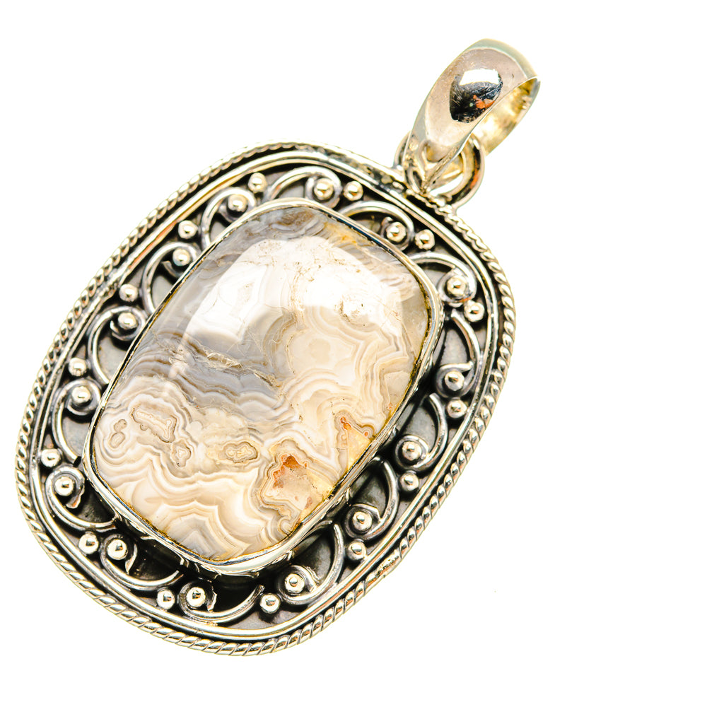 Laguna Lace Agate Pendants handcrafted by Anasilvercos - PD7612