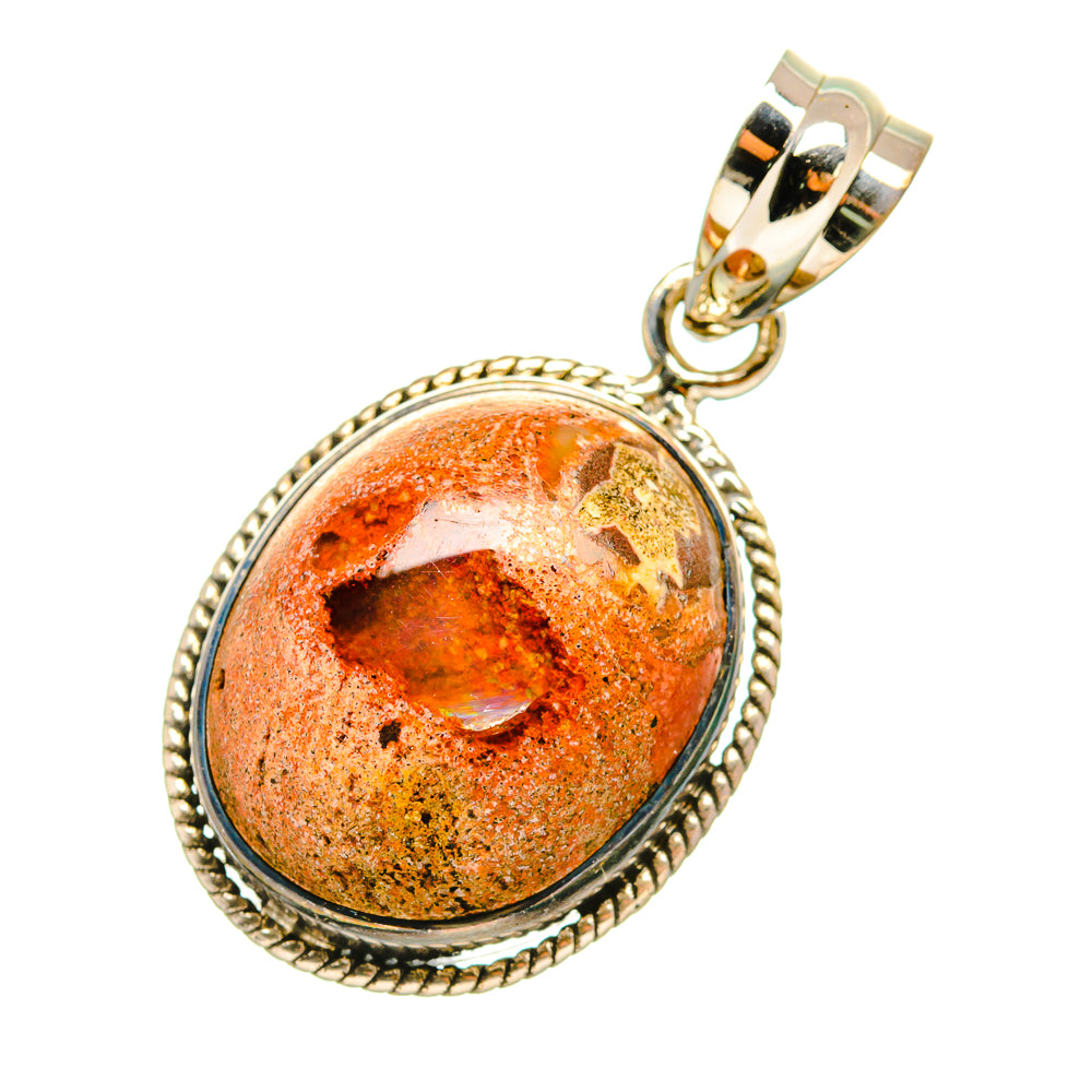Mexican Fire Opal Pendants handcrafted by Anasilvercos - PD7638