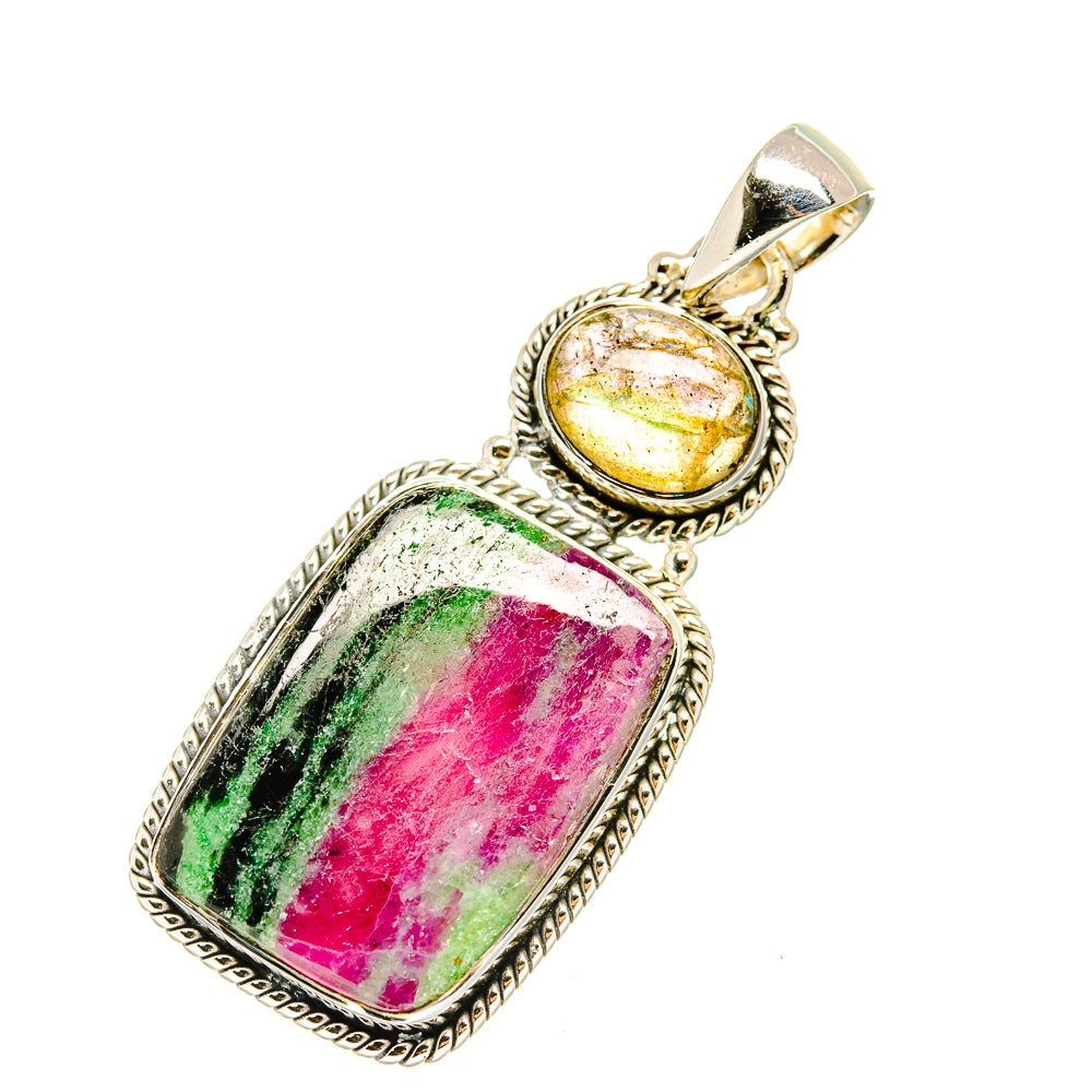 Ruby Zoisite Pendants handcrafted by Anasilvercos - PD7668
