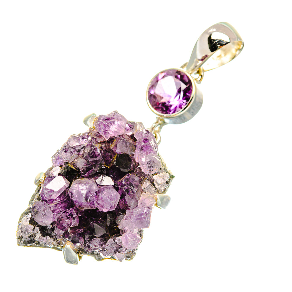 Amethyst Crystal Pendants handcrafted by Anasilvercos - PD7672