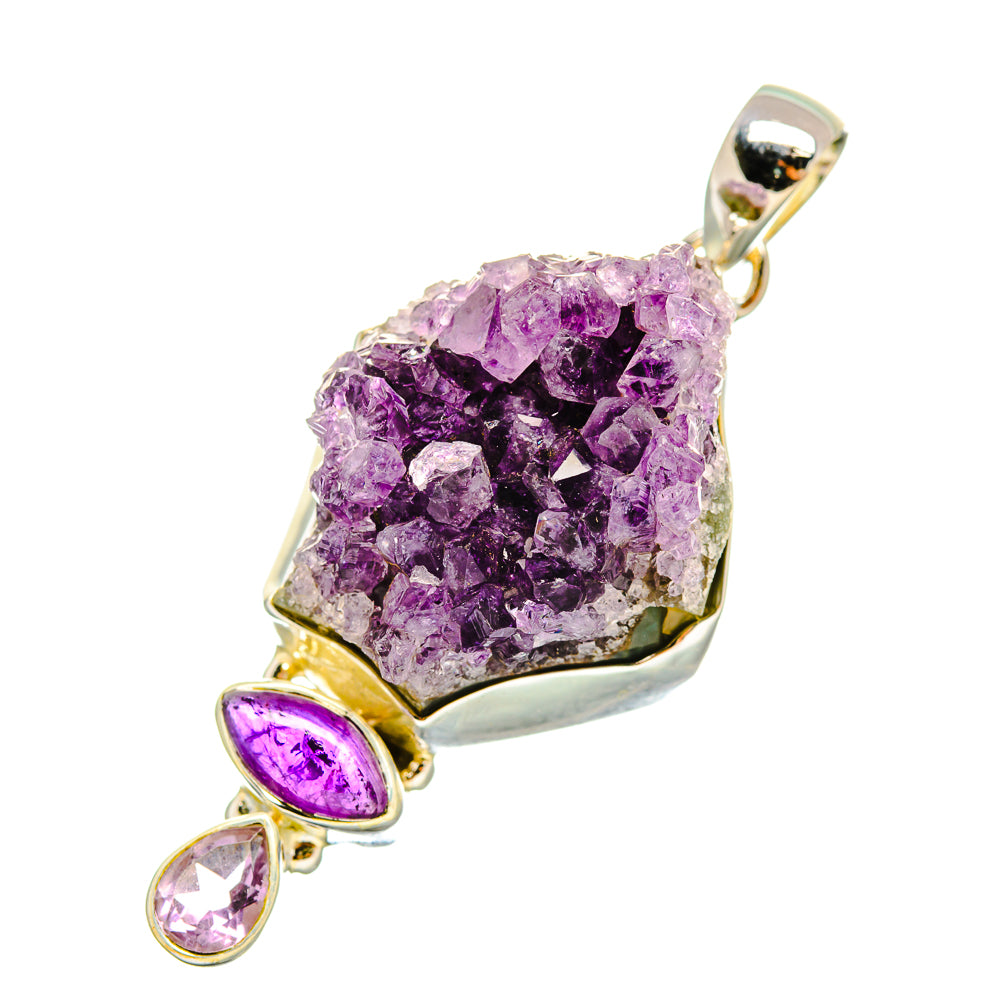 Amethyst Crystal Pendants handcrafted by Anasilvercos - PD7674