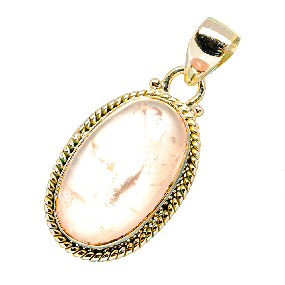 Rose Quartz Pendants handcrafted by Anasilvercos - PD7678