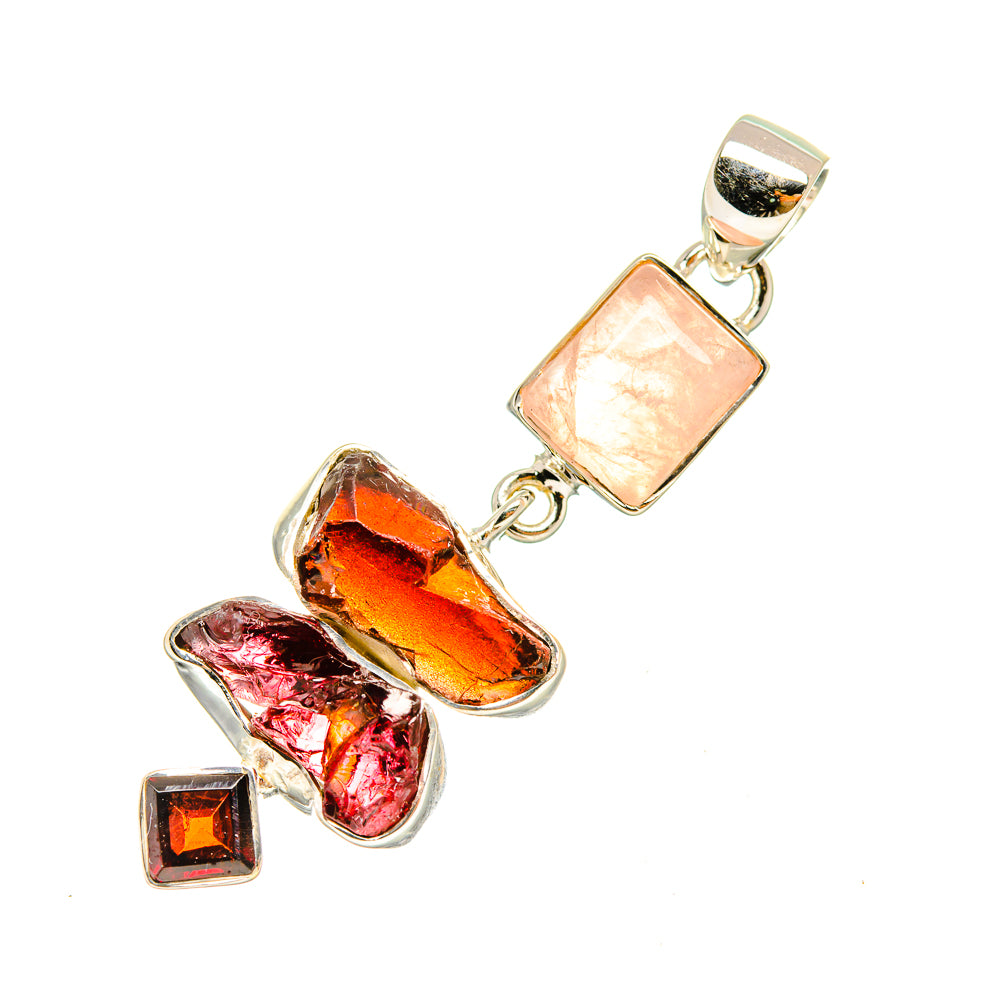 Rose Quartz Pendants handcrafted by Anasilvercos - PD7693