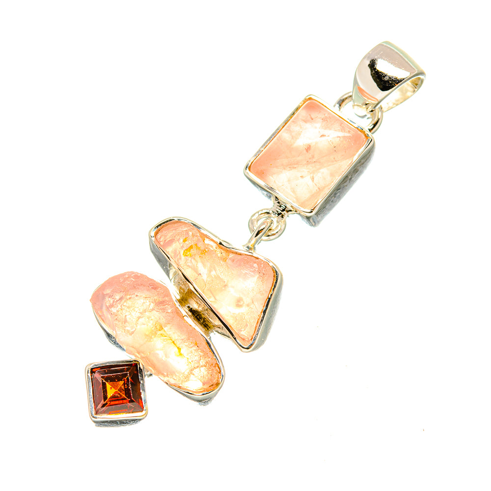 Rose Quartz Pendants handcrafted by Anasilvercos - PD7697