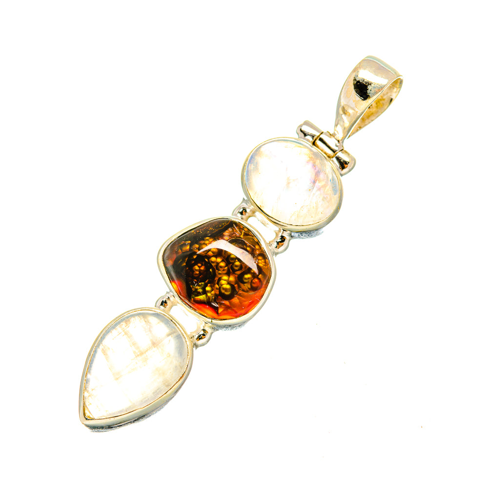 Rainbow Moonstone Pendants handcrafted by Anasilvercos - PD7698