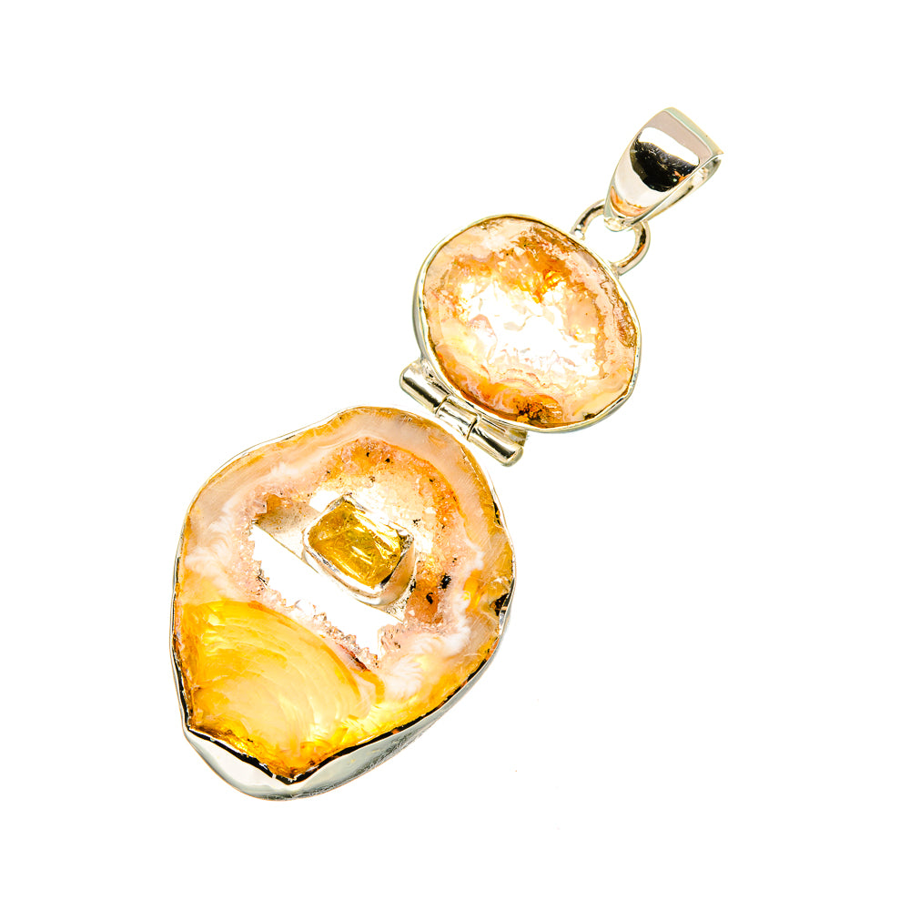 Coconut Geode Druzy Pendants handcrafted by Anasilvercos - PD7735