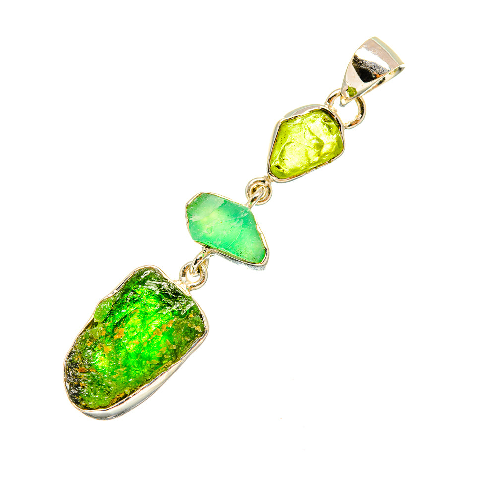 Chrome Diopside Pendants handcrafted by Anasilvercos - PD7739