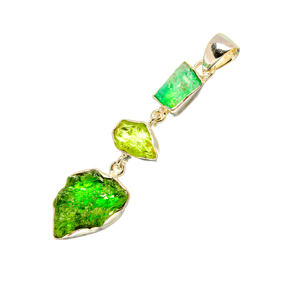 Chrome Diopside Pendants handcrafted by Anasilvercos - PD7744