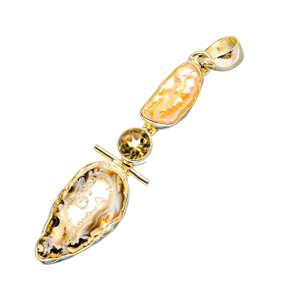 Coconut Geode Druzy Pendants handcrafted by Anasilvercos - PD7747