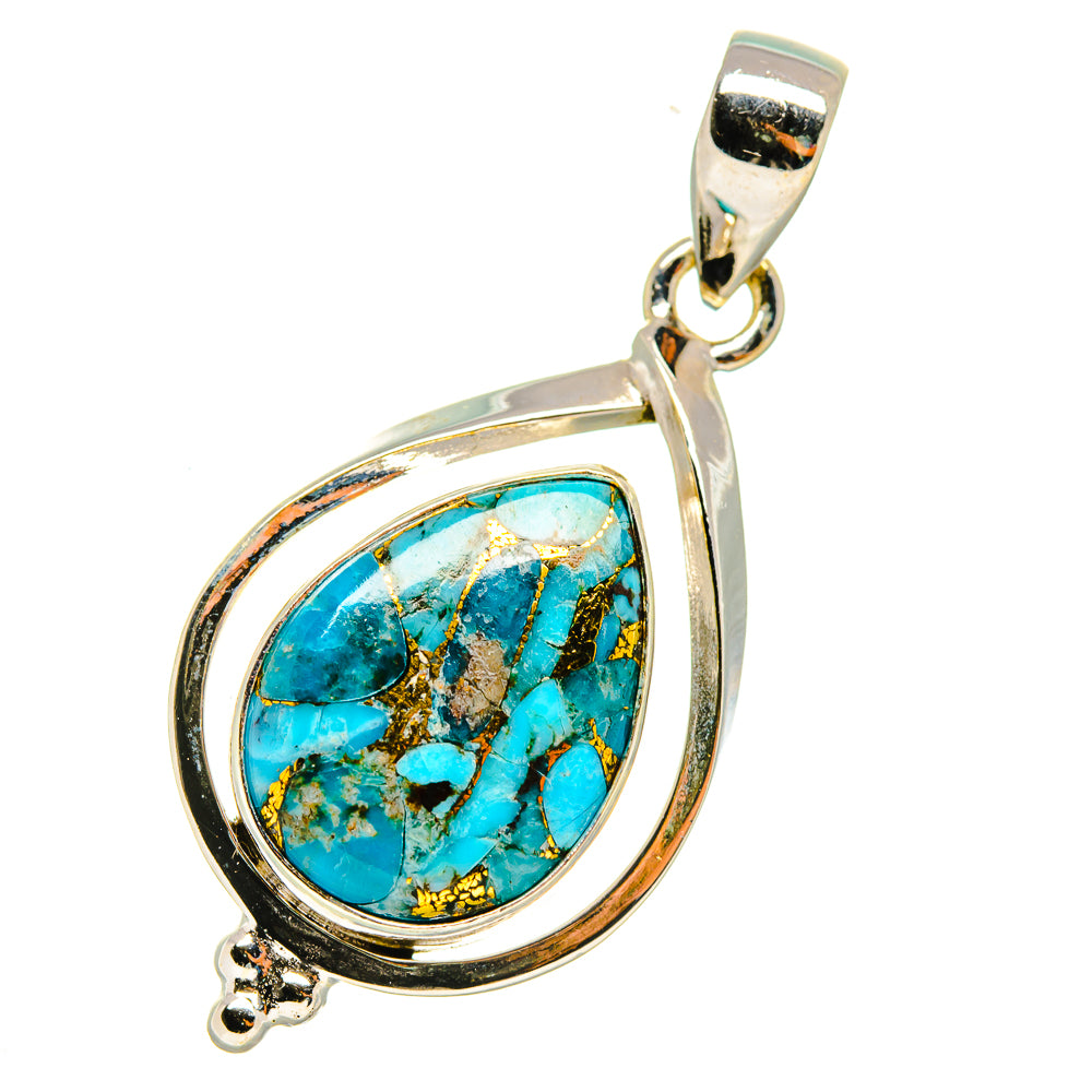 Blue Copper Composite Turquoise Pendants handcrafted by Anasilvercos - PD7779