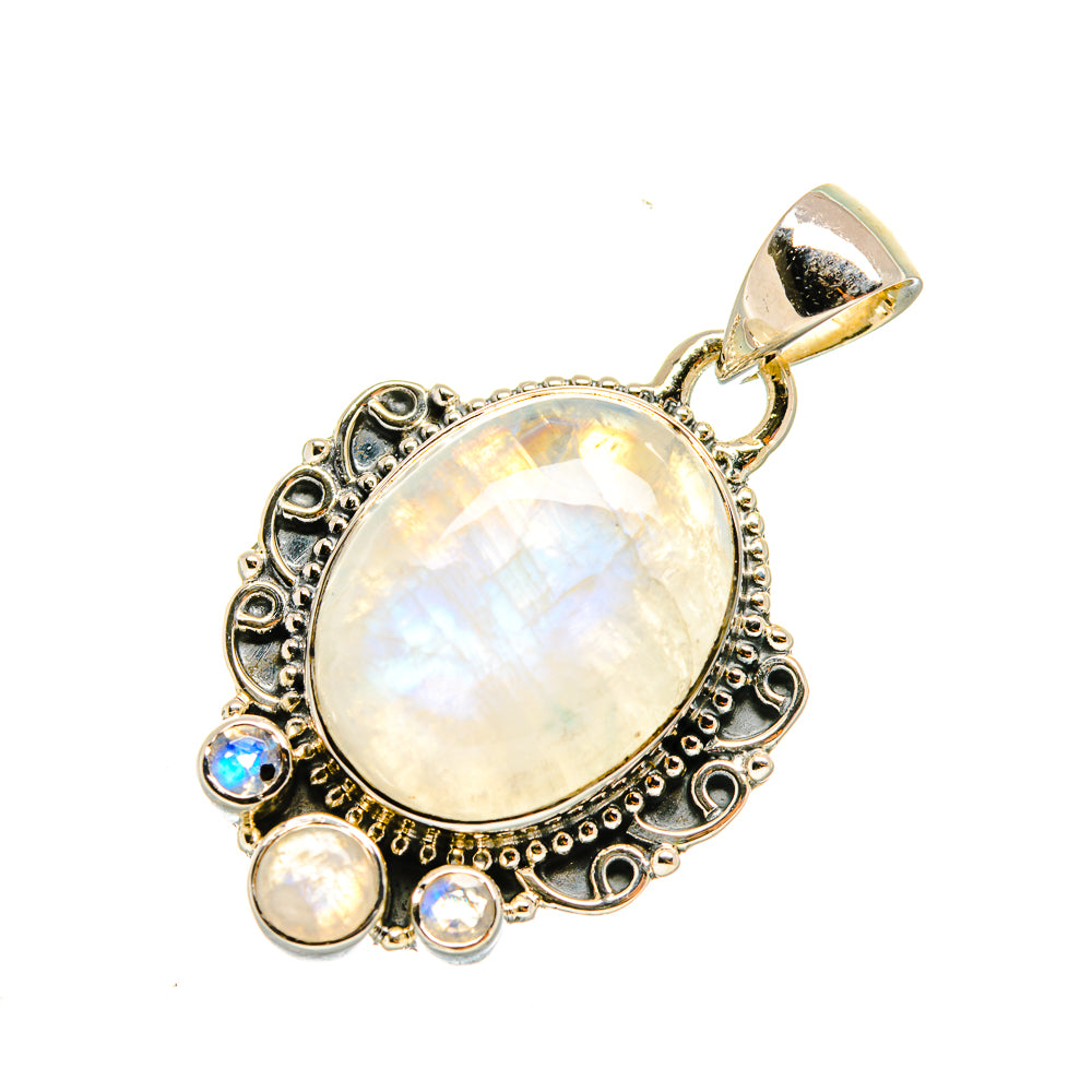 Rainbow Moonstone Pendants handcrafted by Anasilvercos - PD7826