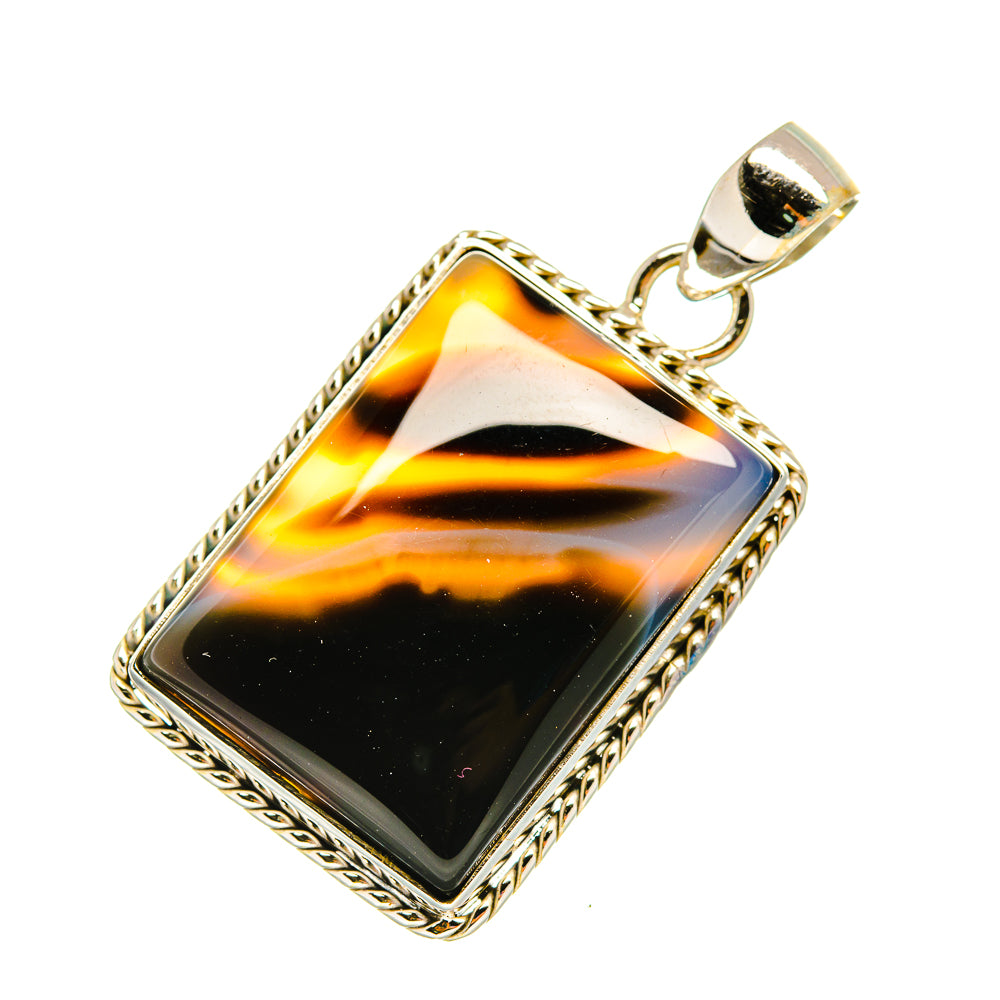 Black Botswana Agate Pendants handcrafted by Anasilvercos - PD7844