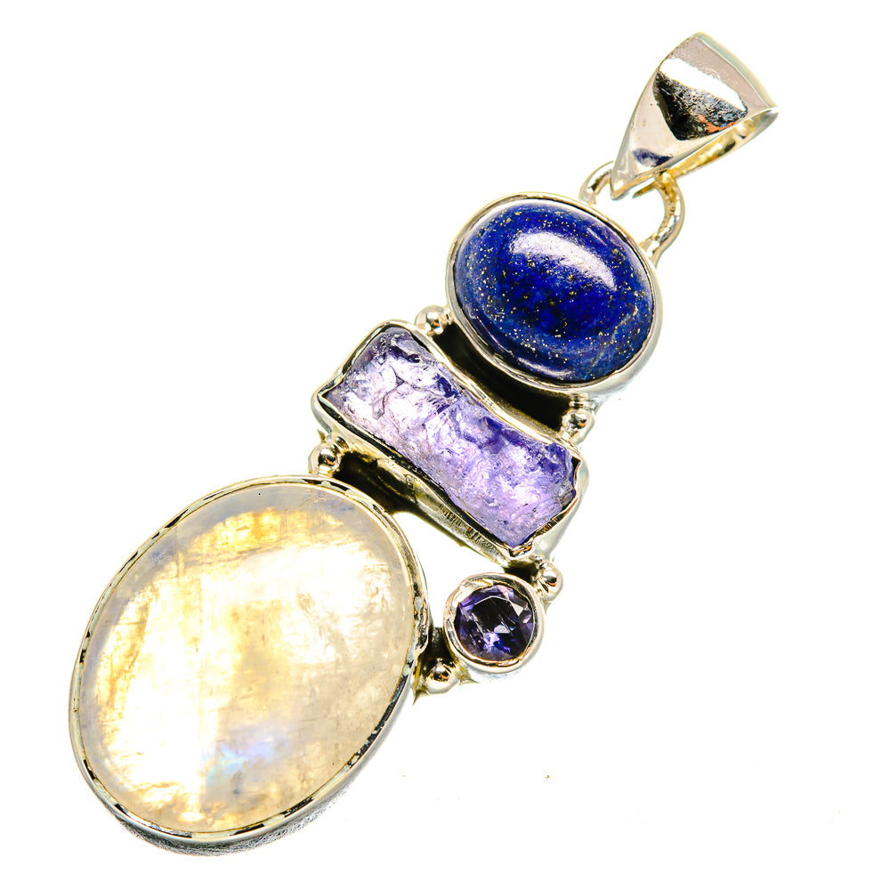 Rainbow Moonstone Pendants handcrafted by Anasilvercos - PD7850