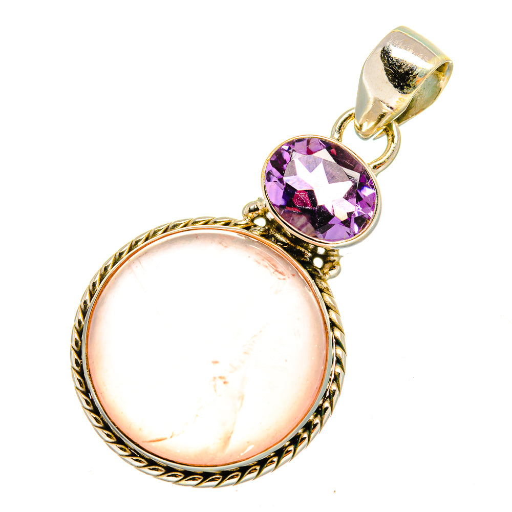 Rose Quartz Pendants handcrafted by Anasilvercos - PD7860