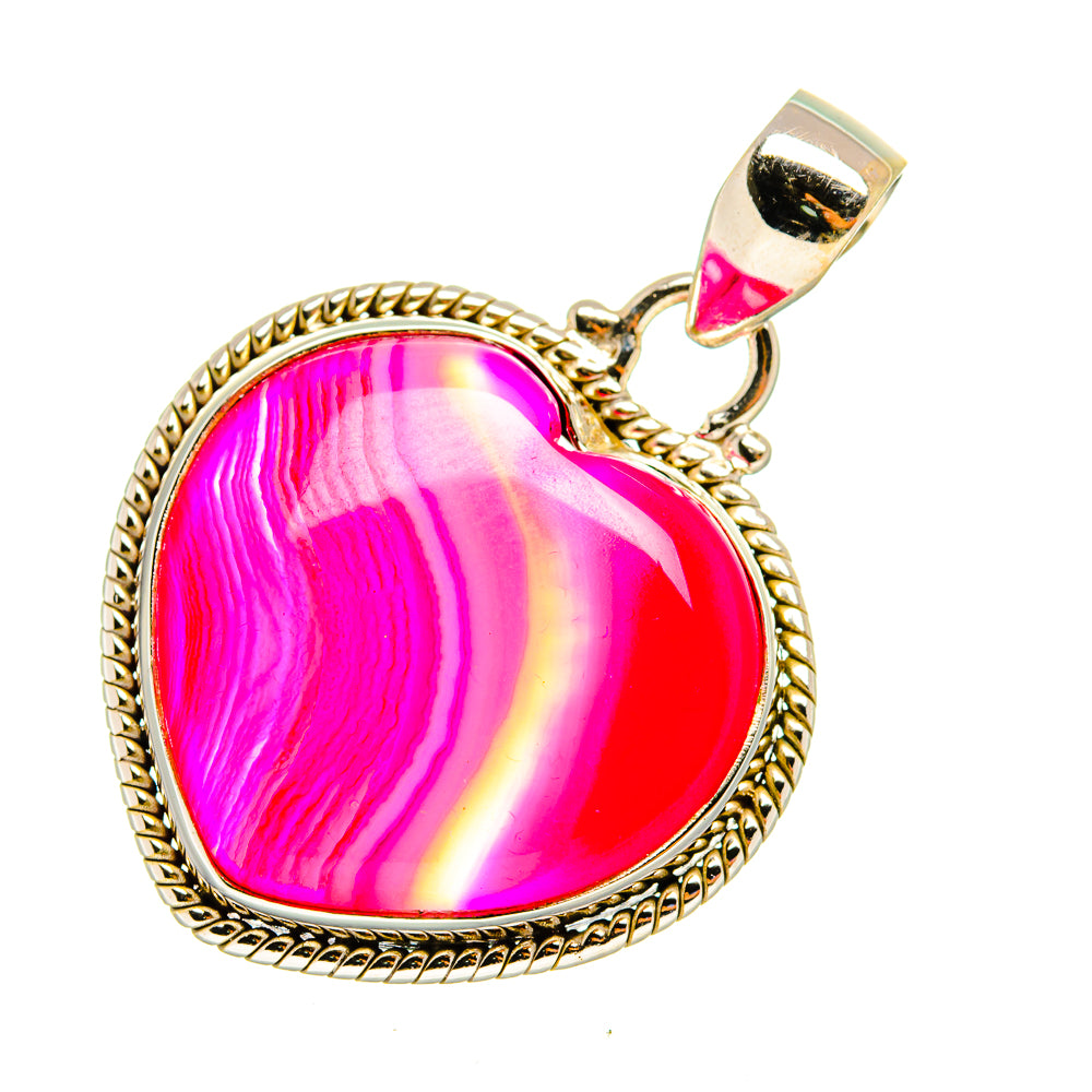 Pink Botswana Agate Pendants handcrafted by Anasilvercos - PD7887