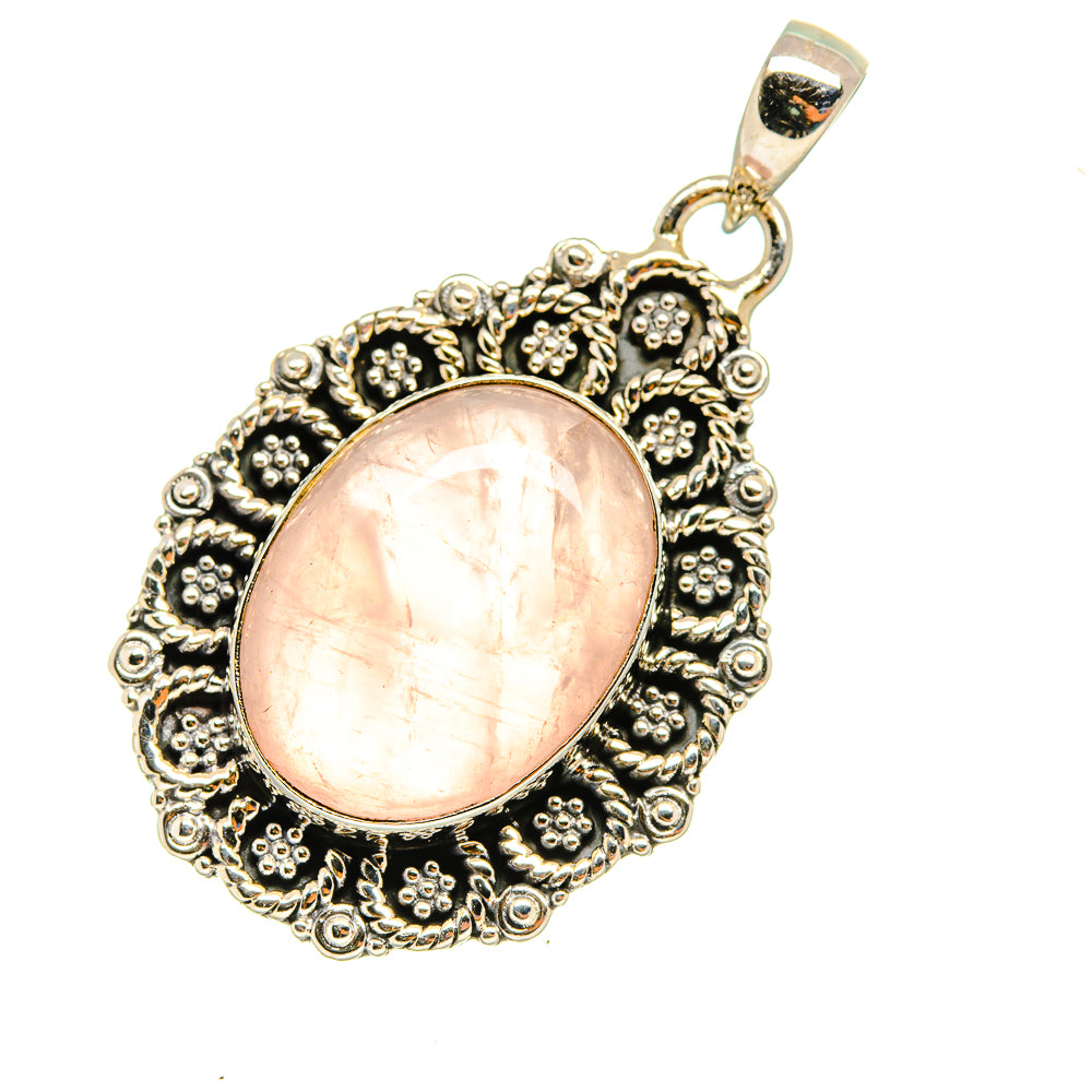 Rose Quartz Pendants handcrafted by Anasilvercos - PD7889