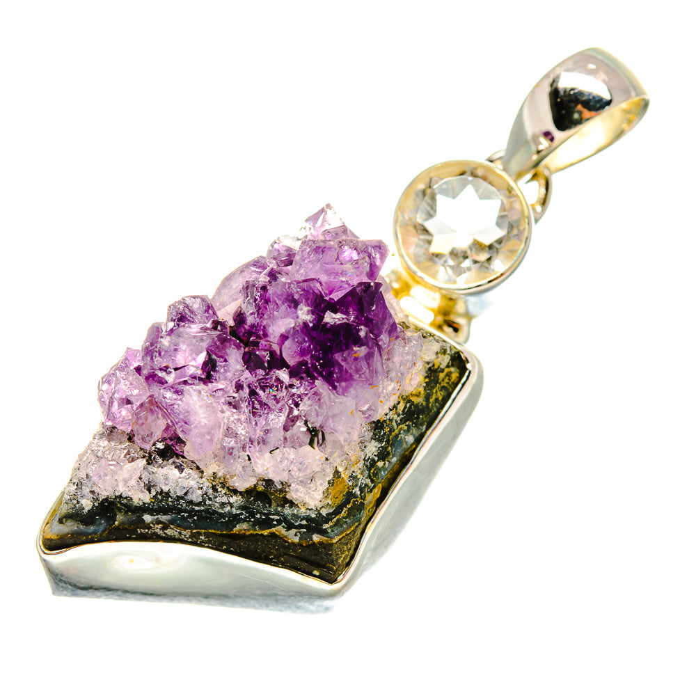 Amethyst Crystal Pendants handcrafted by Anasilvercos - PD7912