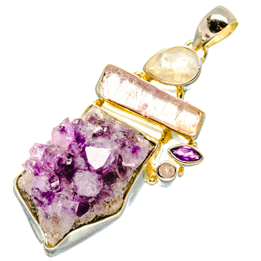 Amethyst Crystal Pendants handcrafted by Anasilvercos - PD7915
