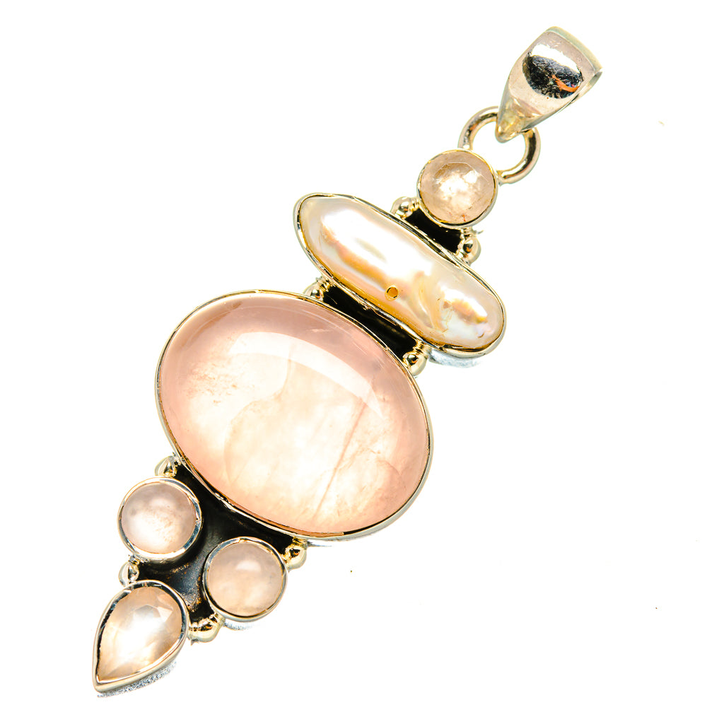 Rose Quartz Pendants handcrafted by Anasilvercos - PD7916