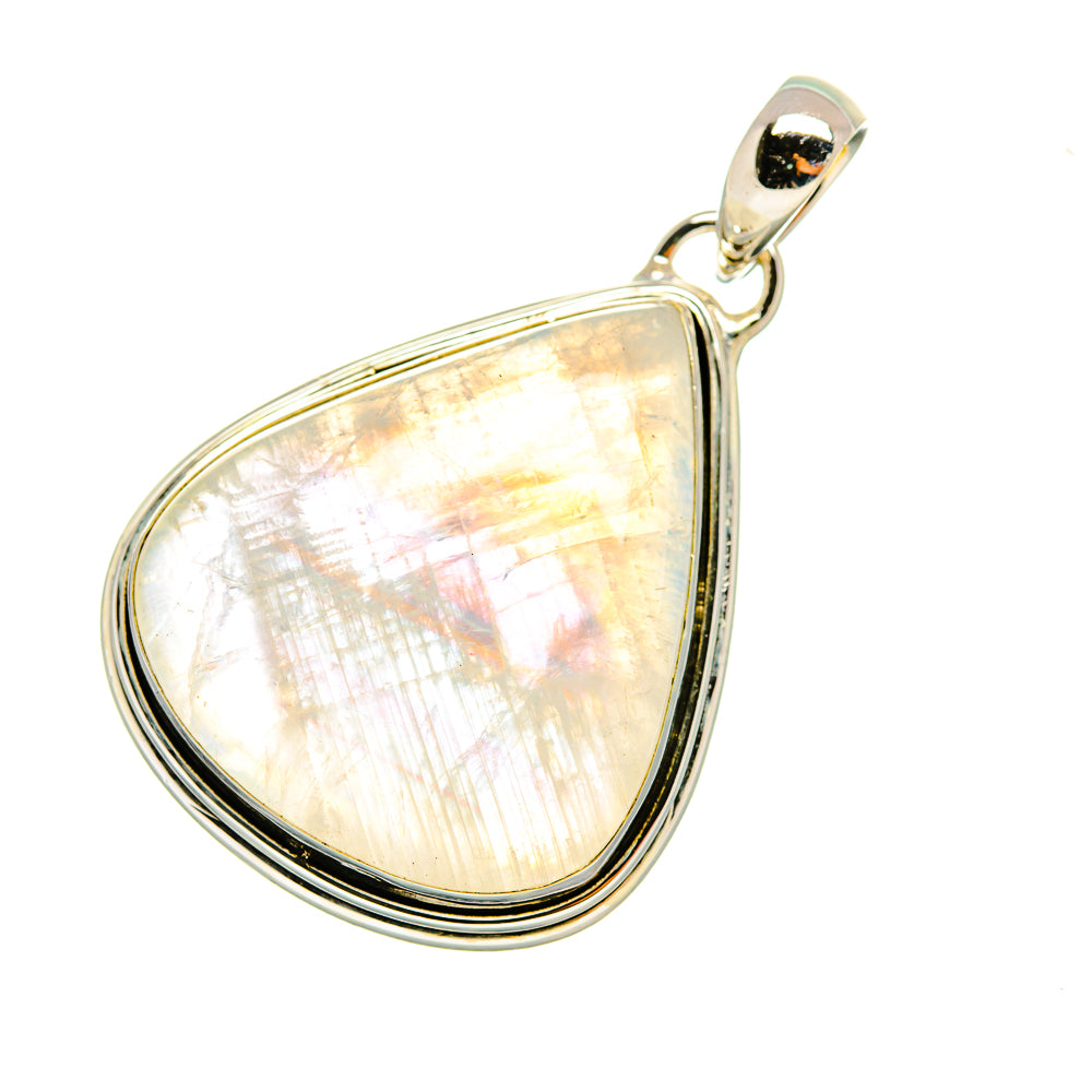 Rainbow Moonstone Pendants handcrafted by Anasilvercos - PD7918